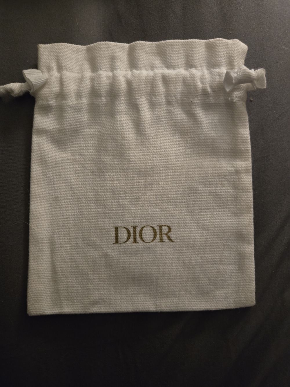 Dior White Drawstring Pouch